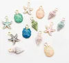 新しい13PCS /ロット航海OCEA ENAMEL SEAヒトデシェルコング海馬カラフルなオイルドロップペンダントジュエリーアクセサリーDIY DHL