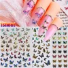 Adesivi per unghie olografici 3D Nail Art Farfalla Adesivo Decalcomania Farfalle Disegni in acrilico Strumento di decorazione per manicure1248069