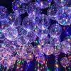 LED Ballon Transparant Lighting Bobo Ball -ballonnen Licht met 70 cm Pole LED String Licht Kerstmis Wedding Party Decoratie