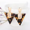 Dangle & Chandelier Tortoiseshell Trendy Jewelry Geometric Design Earrings For Women Bohemian Drop Gold Hook Eardrop Acrylic Gifts225t