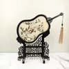 Chinese Decor Home Livingroom Ornaments Office Table Accessories Handwork Silk Embroidery Patterns with Wenge Frame Wedding Birthday Gift