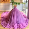 Princess Ball Gown Prom Dresses With Exposed Boning Ruffle Evening Dress Long Puffy Bottom Girls Pageant Gowns Custom Made