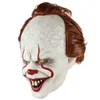 Natal dia das bruxas engraçado máscara de silicone filme stephen king it 2 coringa pennywise rosto cheio horror palhaço cosplay prop festa m302w