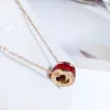 Pendant Necklaces Korean Titanium Steel Rose Gold Crystal Roman Numerals Pattern Necklace For Women Girls Party Fashion Jewelry1050783