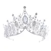 Korona ślubna korowód król królowa korona diadem dla nowożeńców chińskie akcesoria do włosów biżuteria na głowę chluba duża kryształowa panna młoda opaska do włosów C18110801