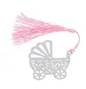 Carrinho de bebê carrinho de carrinho de metal bookmark crianças lua cheia lua de presente de presente favores decoração azul aniversário de rosa