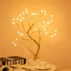 Batteridriven trädlampa Dekorativa LED -lampor Tree Night Lights Fairy USB Touch Desk Table Kids Bedroom Warm White Night Bedsid8336582