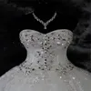 Koronki Rhinestone Plus Size Suknia Balowa Suknie Ślubne 2022 Robe de Mariage Sweetheart Luxury Kryształy Suknie Ślubne Lace-Up Vestido Novia