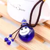 Pendant Necklaces YingWu Happy Face Murano Glass Small Colorful Oil Ashes Urn Bottle Cork Vial Necklace1