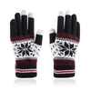 製造業者卸売秋と冬のタッチスクリーン手袋の男性と女性のファッションスノーフレークの指で豪華なニットの暖かい手袋を追加
