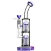 hookahs toro recycler bubbler glass tube bongs with diffuse double arm trees perc water pipes dab rigs bowl or banger