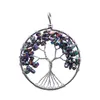 Natuursteen Crystal Geverfd Jade Tree of Life Hanger Seven-Color Chakra Creatieve Ketting Sieraden