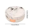 Honbay Fashion Marmor-Kontaktlinsenbehälter, tragbares Kontaktlinsenbox-Set mit Spiegel, Kontaktlinsen-Aufbewahrungsset (rund, goldfarben)