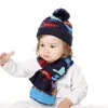 DHL 5 Colors Ins Baby Kids Jongens Girls Caps Beanies With Scraf 2Pieces Set Dinosaur Christmas Desginers Winterkinderen SCRAVE9319505