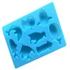 100pcs / lot 13.7x9.3cm bricolage moule en silicone Le Sea World Dolphin et Fish Moule à Chocolat en silicone silicone fait main Savon MOULES