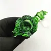 Bols en verre Style de serpent à deux têtes Couleur verte 14mm 18mm bol Pièce de bol mâle pour tuyau de bongs d'eau en verre fabriqué sur commande OEM