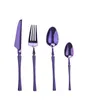 5 шт. / Комплект фиолетовые нержавеющие стали столовые приборы набор столовых приборов Нож вилка ложка посуда набор западный десерт высокого качества посуда набор