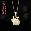 Hot Sale 2020Wholesale New Fashion and White Jade Circle Pendant 925 Sterling Silver Original Design Clavicle Chain Women Jewelry