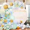 84pcs / set Macaron Bleu Pastel Ballons Garland Arch Kit Confetti Anniversaire Mariage Baby Shower Anniversaire Fête Décoration1238e