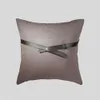 Housse de coussin en lin de coton uni avec cuir série nordique taie d'oreiller canapé taille oreiller simple jet Y200104