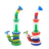 Mini Bongs en Silicone colorés percolateurs en ligne Perc tuyau d'eau amovible bong avec bol tuyaux en Silicone narguilés avec boîte