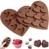 10ホールハート型チョコレート型キャンディーケーキDIYシリコンアイスキューブプディングペストリークッキーモールドキッチンベーキングツール