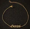 NOUVEAU 12 Zodiac Cheville Bracelets pour Femmes Hip Hop Bijoux Femmes Constellation Or Réglable Cheville Bracelets En Acier Inoxydable