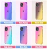 Mobiltelefonfodral för iPhone 15 Pro Max 14 Plus 13 mini 12 11 Luftkudde Gradient Färgglada tydliga transparenta mjuka gummi TPU -silikonskydd