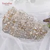 Hair Clips TOPQUEEN HP240 Golden Wedding Jewelry Luxury Crystal Ornaments Rhinestone Crown Woman Tiara Pageant