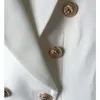 HIGH QUALITY New Fashion 2020 Star Style Designer Blazer Women's Gold Buttons Double Breasted Blazer size S-XXXL CX200815