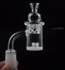 XL XXL 4mm Opaque Bottom Quartz Banger Nail & Cyclone Spinning Carb Cap and Terp Pearl Insert 25mm OD for glass recycler oil rig