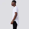 Camisetas para hombres Moomphya Longline Curve Dobling Men T Shirt Transferencia completa Zip Streetwear Hip Hop Long Tail T-Shirt Masculina Camisetas divertidas