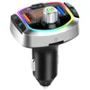 Bil Bluetooth 5 0 FM sändare trådlösa händer ljudmottagare auto mp3 spelare 2 1a dubbel USB snabb laddare biltillbehör224o