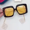 Lunettes de soleil Designer Personnalité noir fre jaune lentille femme lunettes de soleil mode classique 0722S verres polycarbonate plaque carrée 0722 e boîte 2Y7D