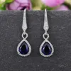 Elegant Blue Water Drop Shape Dangle Earring for Women Evening Party Delicate Wedding Anniversary Gift for Lover Earrings