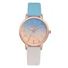 DHL Fashion Women Ladies Gradient Färg Läder Klockor Partihandel Orologi Da Festa Kvinnliga Studenter Färgglada Casual Gift Party Klockor