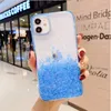 Luxe glanzende glitter poeder telefoon geval voor iphone 11 pro max xs xr 8 7plus met ketting lanyard mode achterkant transparante zachte tpu sho