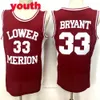 Broderie de meilleure qualité pour enfants 33 # Bryant Basketball Jersey Mens Jerseys All Ed White Red Black Size S-XL