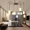 Artpad Nordic DIY LED Chandelier Lamp Black Long Arm Cable Lamp For Living Room Bedroom Room Interior Decoration Spider Lighting