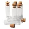2ml flaskor klara glasflaskor med korkar mini glasflaska trä keps tomt provburkar liten 16x35x7mm (HeightxDia) Söt hantverk