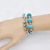 Fashion Bohemian Vinatge Silve Turquoise Green Bracciale Bracciale Bracciale Stata di gioielli fatti a mano per donne