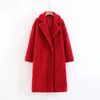 Womens Fashion Winter Oversized Long Camel Wool Coat Faux Fur Fuzzy Jacket Brown Shaggy Coat