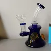 Zielone dziwki ze stawem miski 14,4 mm Ptak Perc Perc Oil Rigs Glass Bongs Dwie funkcje 17 cm