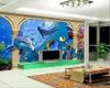 Papier peint animal 3d fantaisie dauphin monde sous-marin européen 3D mur de fond TV HD décoratif beau papier peint