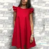 Hot Sale Fashion Butterfly Sleeve Straight Dress 2020 Summer Womens Sexig Backless Casual Beach Mini Party Club Dresses Plus Storlek