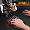 Ergonomisches mehrfarbiges Hintergrundbeleuchtungs-Einhandspiel-Tastatur-Maus-Kombinationsset, Bluetooth-Gaming-Konverter für PUBG