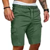 Hot Mens Summer Casual Shorts Solid Color Pocket Gym Sport Running Workout Cargo Jogger Trousers Black Navy Blue Khaki