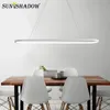 Modern Hängsmycke Ljus Led Pendant Lamp WhiteBlack Färdig för matsal Vardagsrum Köksbelysning Fixturs L120cm 90cm 69cm