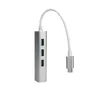 3Ports USB 3.0 Hub Typ C do Ethernet LAN RJ45 Adapter Kabel Karta sieciowa Gigabit / 100 MB Transfer danych o wysokiej prędkości dla MacBooka