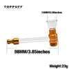 TopPuff vidro tubulações de tabaco 15mm tigela de vidro de metal tabaco erva tubo destacável fumo colher tubulações fumar acessórios